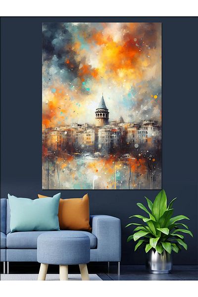Tablomega Pânză decorativă Galata Tower Landscape - Lemn MDF