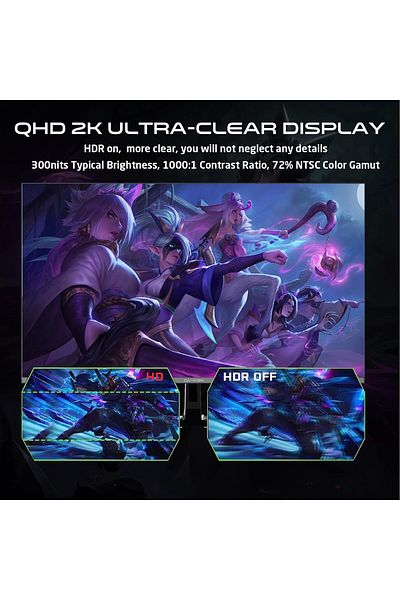 GAMEON GOPS27QHD180IPS 27 Inch Gaming Monitor, 2K QHD, 180Hz, 0.5ms Fast IPS, Support PS5