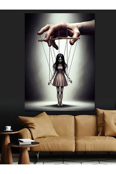 Tablomega Puppet Girl Decorative Canvas - Mdf Wooden Painting