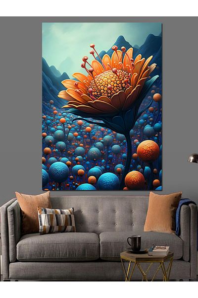 Tablomega Colorful Flower Globe Decorative Canvas - Mdf Wooden Painting