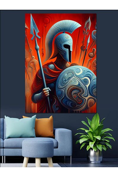 Tablomega Armored Warrior Decorative Canvas - Mdf Wooden Painting
