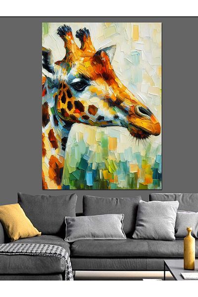 Tablomega Abstract Giraffe Decorative Canvas - Mdf Wooden Painting