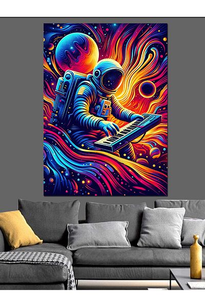 Tablomega Colorful Astronaut Decorative Canvas - Mdf Wooden Painting