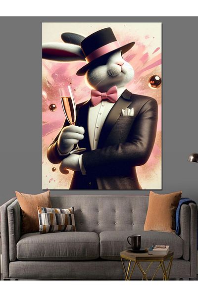 Tablomega Magician Rabbit Decorative Canvas - Mdf Wooden Painting