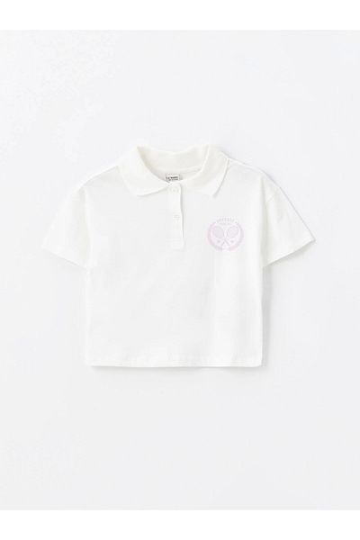 LC Waikiki Lcw Kids Ekru Polo Neck Printed Girls T-Shirt and Shorts Skirt