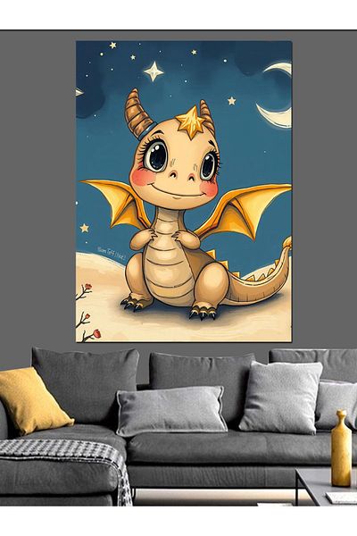 Tablomega Cute Dragon Decorative Canvas - Ξύλινο Πίνακα MDF