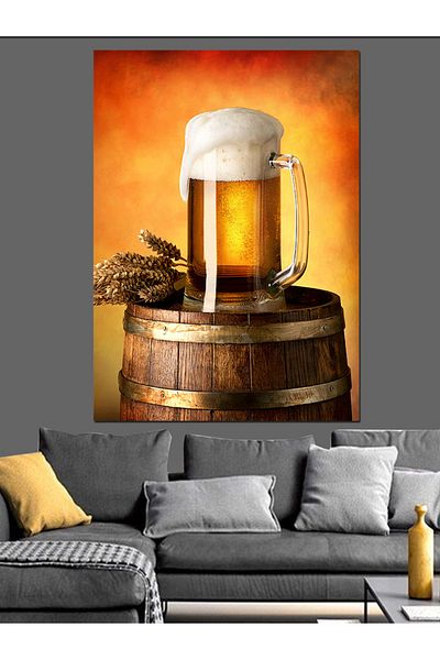 Tablomega Decorative Canvas in a Barrel - Mdf Wooden Painting