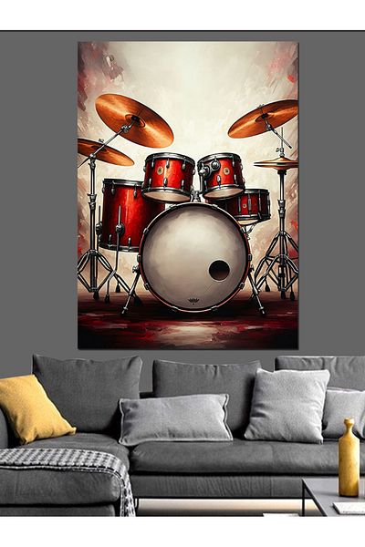 Tablomega Set de tobe roșii Pânză decorativă - MDF Lemn