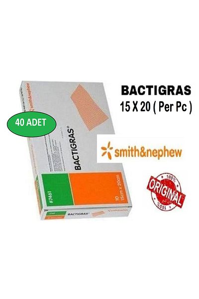 SMİTH & NEPHEW Antiseptic Bactigras Tulle Wrap Wound Care Cover 15X20Cm 40 Pieces