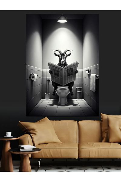 Tablomega Wacky Goat Decorative Canvas - Mdf Wooden Painting