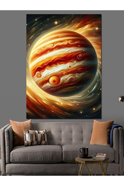 Tablomega Jupiter Landscape Decorative Canvas - Mdf Wooden Painting