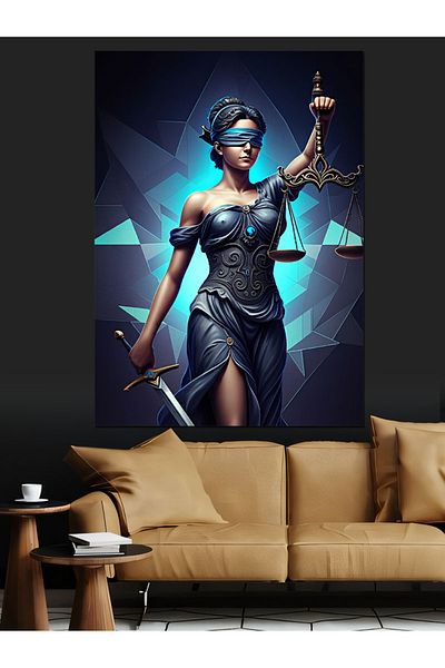 Tablomega Goddess of Justice Decorative Canvas - Mdf Wooden Painting
