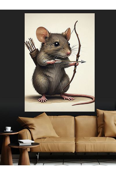 Tablomega Pânză decorativă Mouse Archer - Lemn MDF