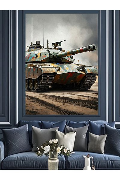 Tablomega Tank Military Vehicle Decorative Canvas - Mdf Wooden Painting