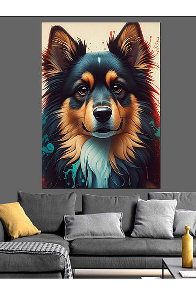 Tablomega Dog Portrait Decorative Canvas - Mdf Wooden Painting