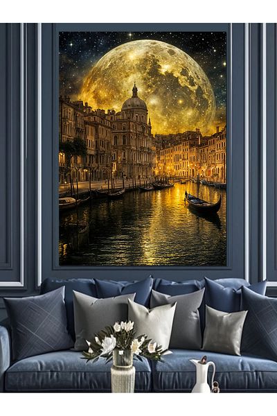 Tablomega Pânză decorativă Dolunay City - Lemn MDF