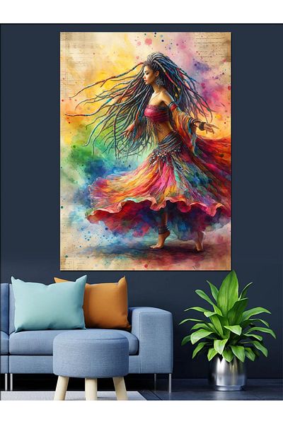 Tablomega Pânză decorativă pentru femei colorată - Lemn MDF