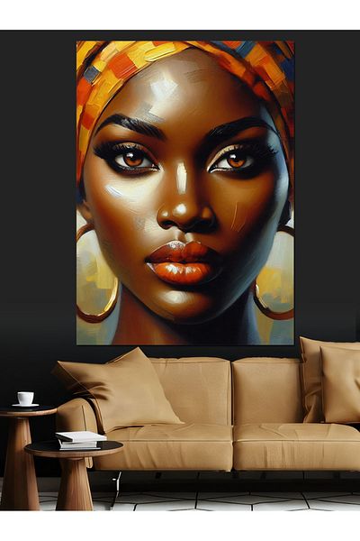 Tablomega African Woman Decorative Canvas - Mdf Wooden Painting