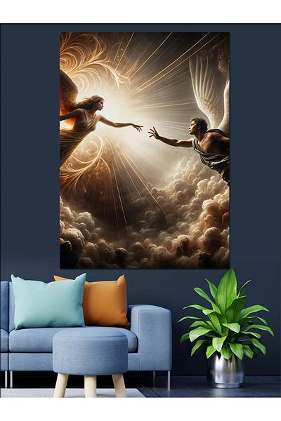 Tablomega Angels Decorative Canvas - Mdf Wooden Painting