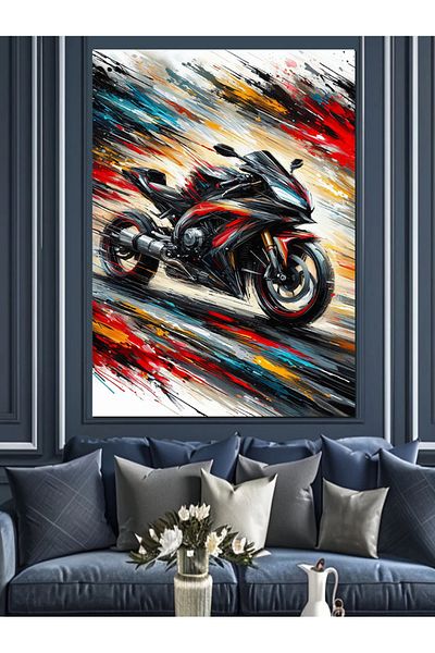 Tablomega Pânză decorativă rapidă pentru motociclete - pictură din lemn MDF