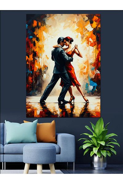 Tablomega Dance Figure Decorative Canvas - Mdf Wooden Table
