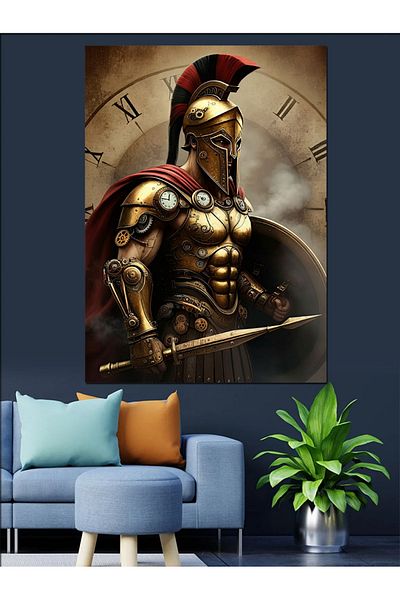 Tablomega Gladiator of Time Decorative Canvas - Mdf Wooden Painting