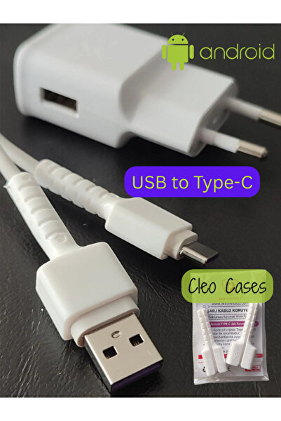 Cleo Cases Tarzını Yansıt Android Usb To Type-C Şarj Kablo Ucu Koruyucu