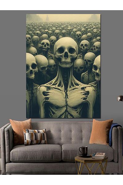 Tablomega Craniul Mulțimi Artă Pânză Decorativă - Lemn MDF Pictură