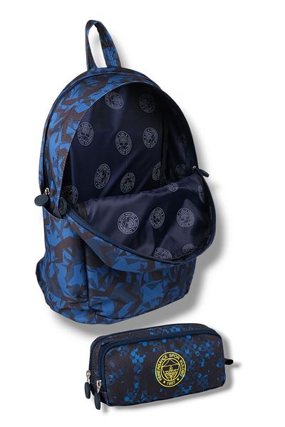Fenerbahçe Comfort Pattern Backpack and Double Compartment Pencil Bag Set