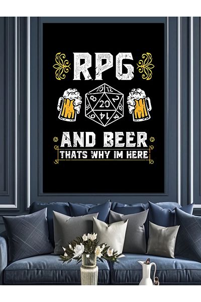 Tablomega Pânză decorativă Rpg și scris - Lemn MDF