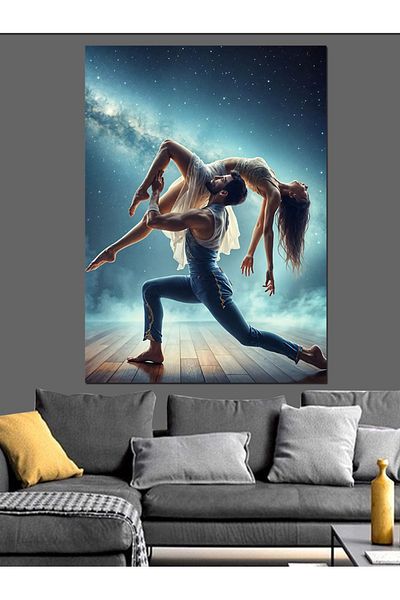 Tablomega Dancing Woman and Man Decorative Canvas - Mdf Wooden Painting