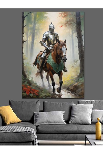 Tablomega Διακοσμητικός καμβάς Horseman Knight - Ξύλινος πίνακας MDF