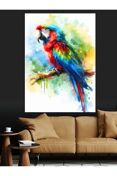 Tablomega Pânză Decorativă Papagal Tropical - Lemn MDF