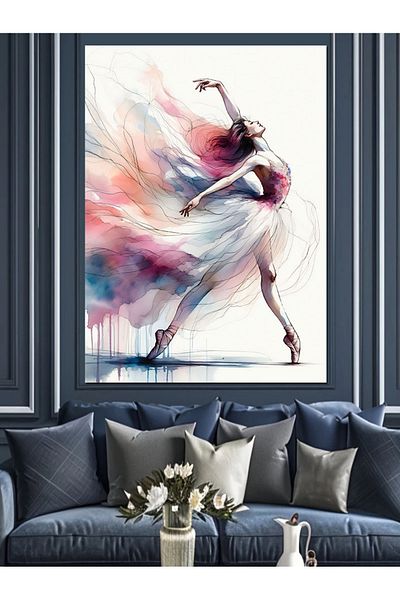 Tablomega Dancing Woman Decorative Canvas - Mdf Wooden Painting