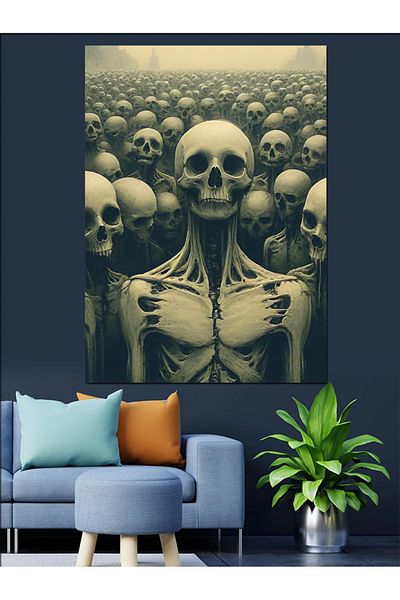 Tablomega Craniul Mulțimi Artă Pânză Decorativă - Lemn MDF Pictură