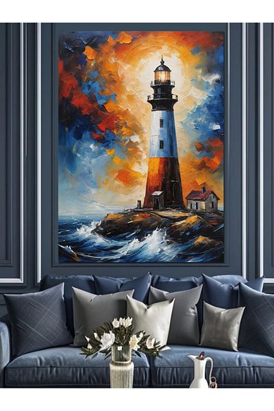 Tablomega Lantern Storm Decorative Canvas - Mdf Wooden Table