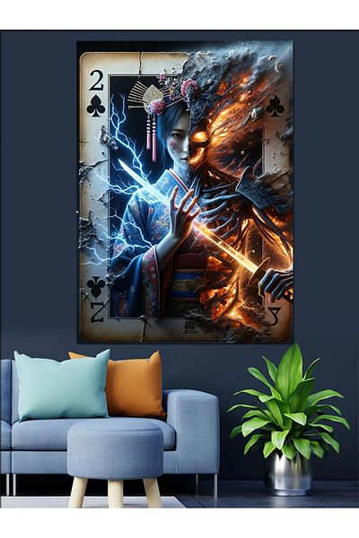 Tablomega Power Board Decorative Canvas - Mdf Wooden Table