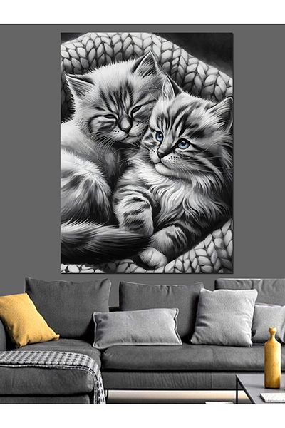 Tablomega Pânză decorativă Pisici adormite - Lemn MDF