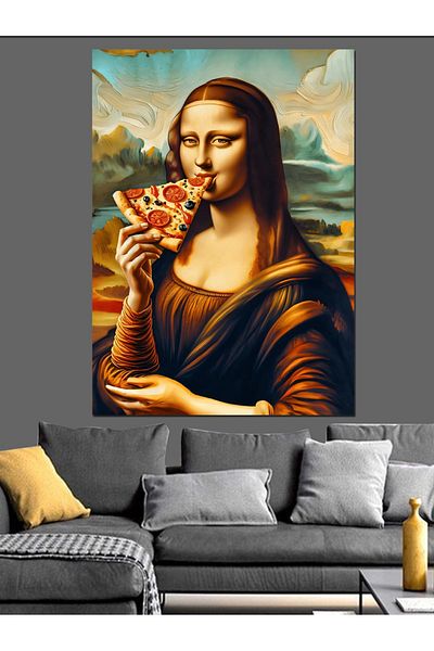 Tablomega Smoking Mona Lisa Decorative Canvas - Mdf Wooden Painting