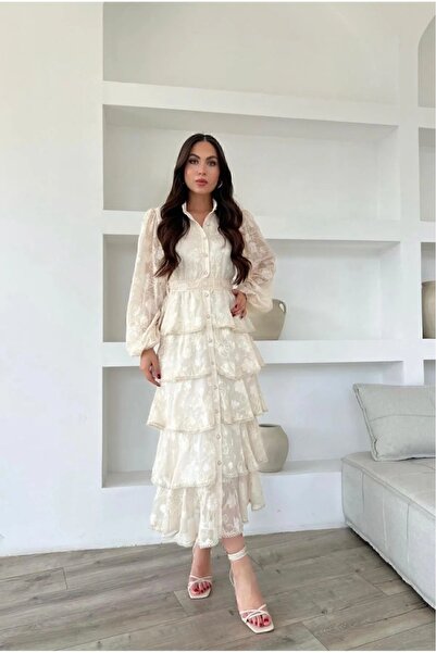 Afiş Butik Φόρεμα με λουλουδάτο σχέδιο με λουλουδάτο σχέδιο με λεπτομέρεια σε στρώσεις