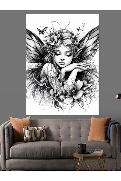 Tablomega Pânză decorativă Zână Florală - Lemn MDF