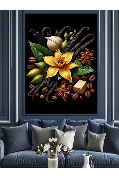 Tablomega Vanilla and Spices Decorative Canvas - Mdf Wooden Painting