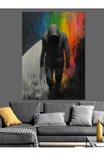 Tablomega Pânză decorativă Siluetă Omului Întunecat - Lemn MDF
