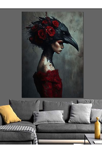 Tablomega Masked Woman Decorative Canvas - Mdf Wooden Painting