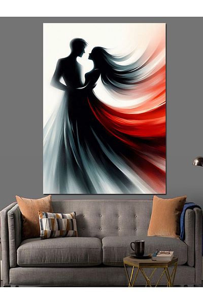 Tablomega Dancing Couple Decorative Canvas - Mdf Wooden Table