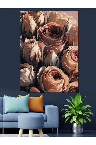 Tablomega Pânză decorativă trandafiri roz - Lemn MDF
