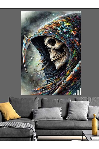 Tablomega Craniu cu glugă Figura Pânză Decorativă - Lemn MDF Pictură