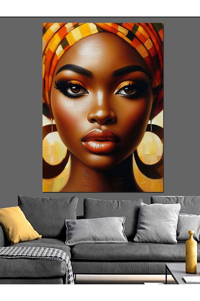 Tablomega African Woman Portrait Decorative Canvas - Mdf Wooden Painting