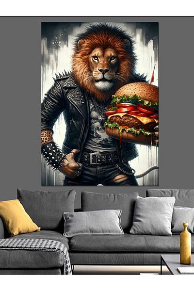 Tablomega Pânză Decorativă Burgerli Lion - Lemn MDF