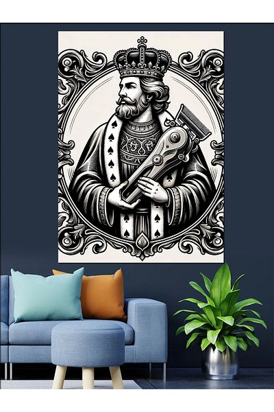 Tablomega King of Hearts Decorative Canvas - Mdf Wooden Painting